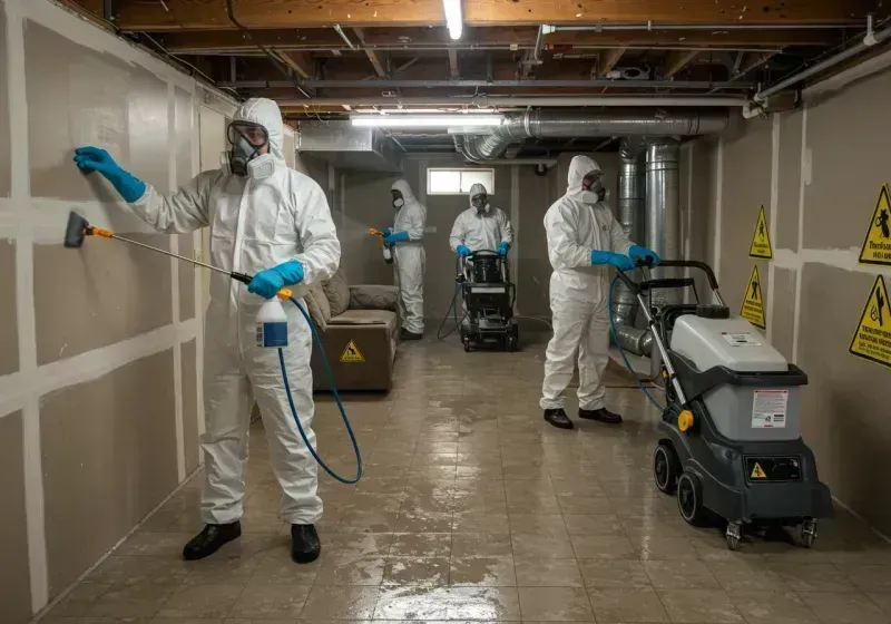 Basement Moisture Removal and Structural Drying process in Guyton, GA